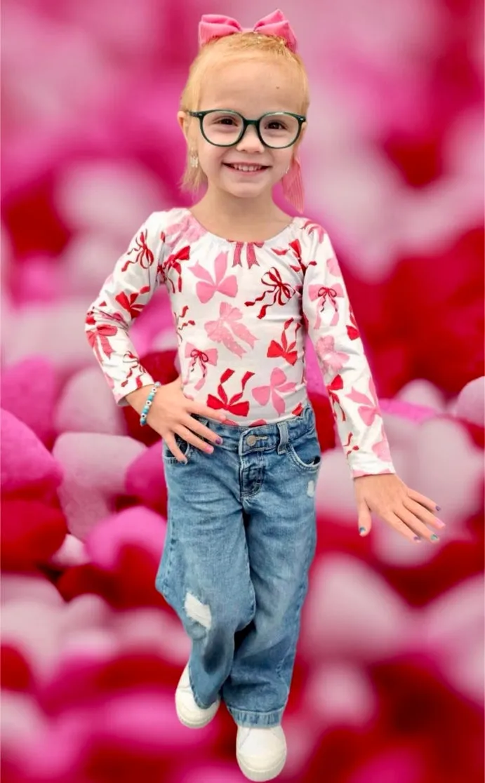 1 size left! 3/4yr ~ L/S Bowback Top ~ VDay Bows