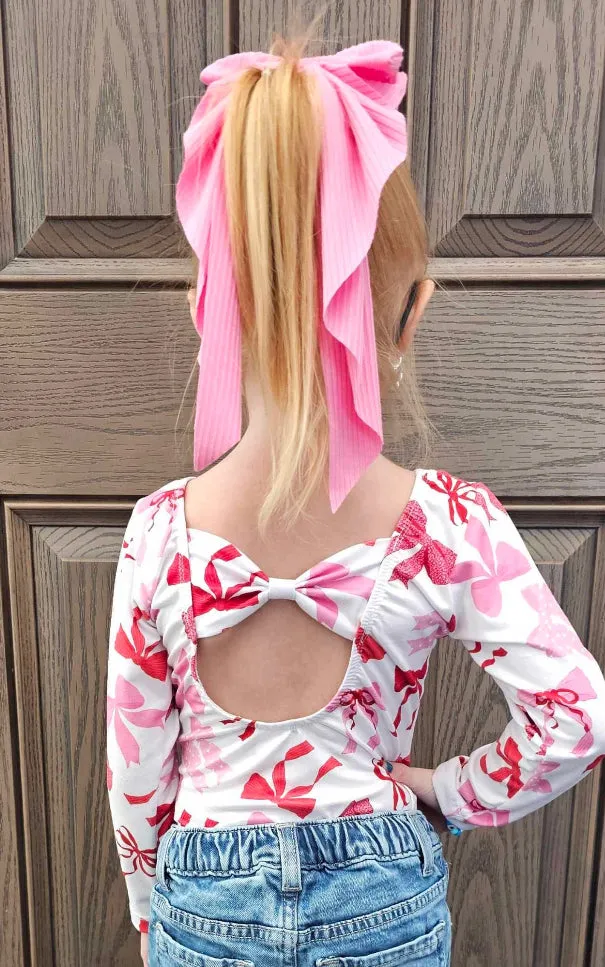 1 size left! 3/4yr ~ L/S Bowback Top ~ VDay Bows
