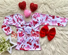 1 size left! 3/4yr ~ L/S Bowback Top ~ VDay Bows