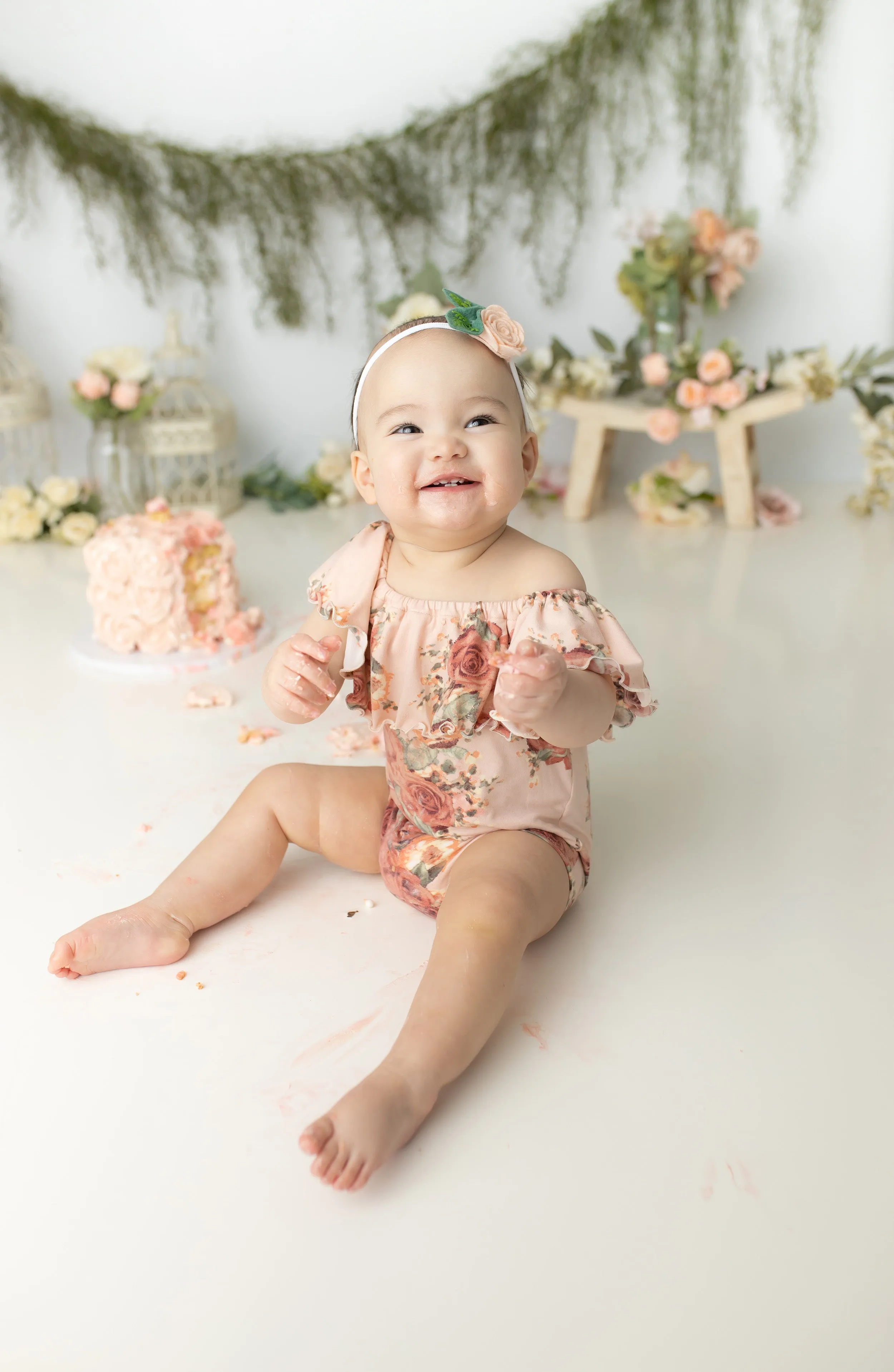 Anisa- Newborn or Sitter Flutter Romper; Newborn Romper; Sitter Romper; Soft Yellow Floral; MADE TO ORDER