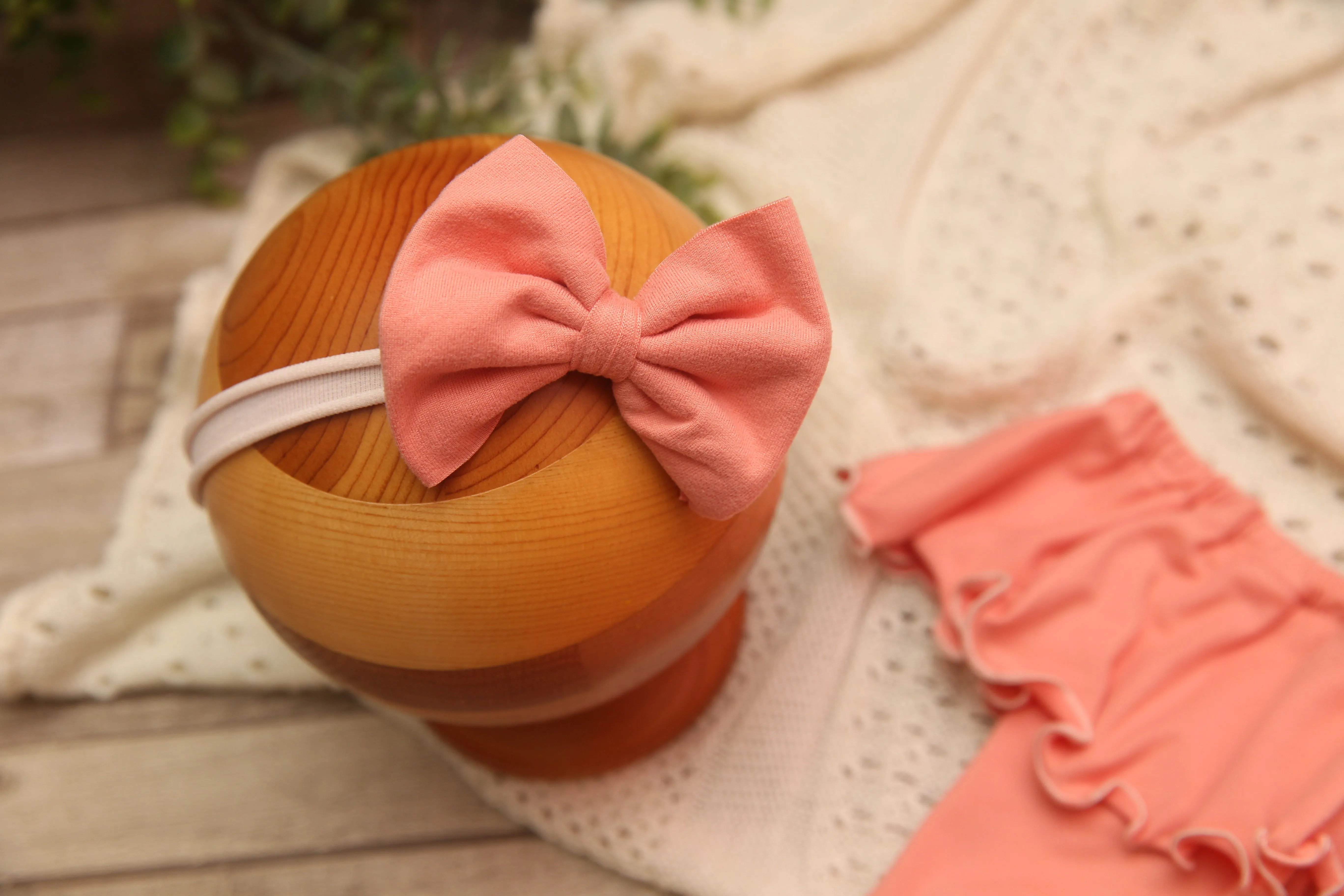 Anisa- Sitter Flutter Romper; Sitter Romper; Solid Salmon READY TO SHIP