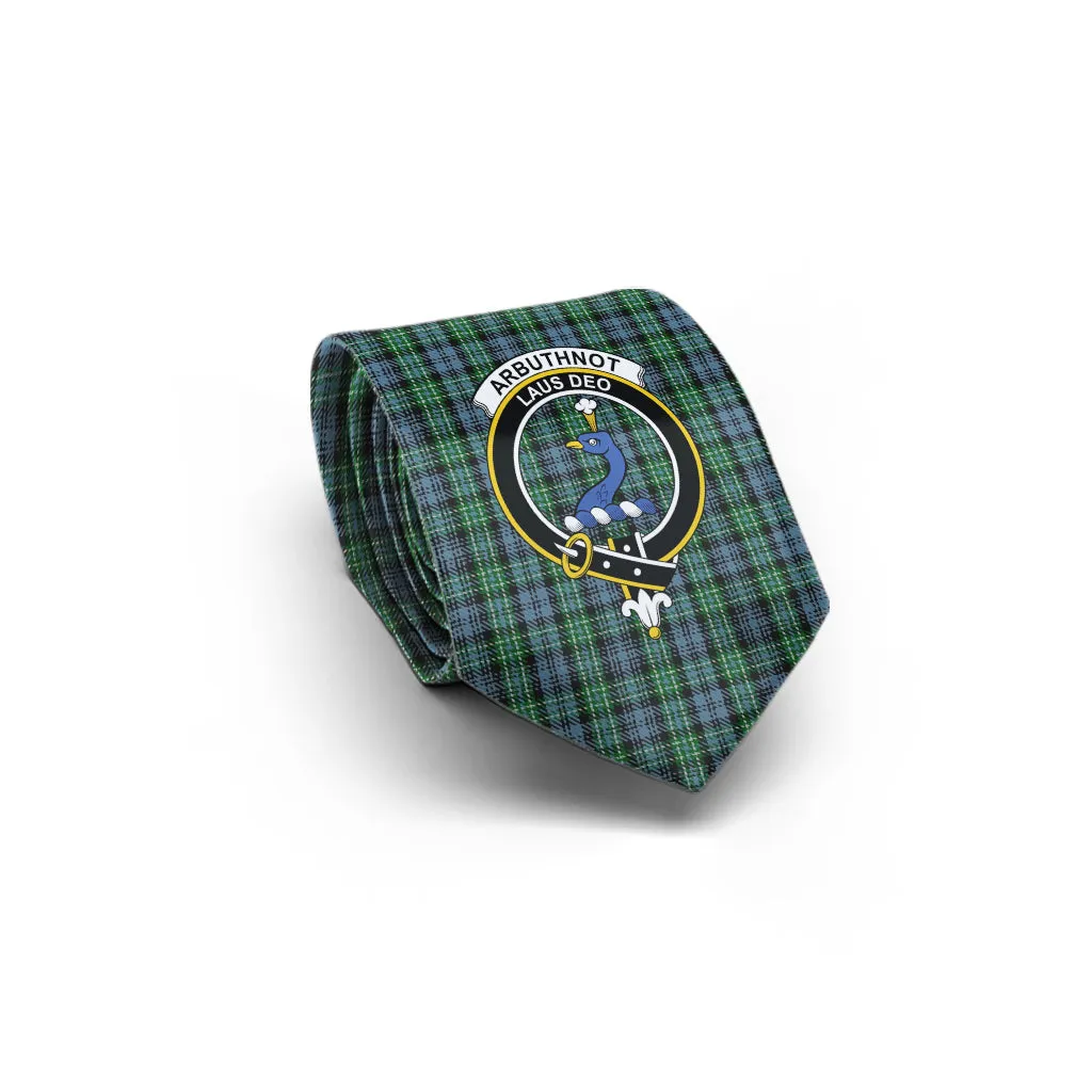 Arbuthnot Tartan Classic Necktie with Family Crest