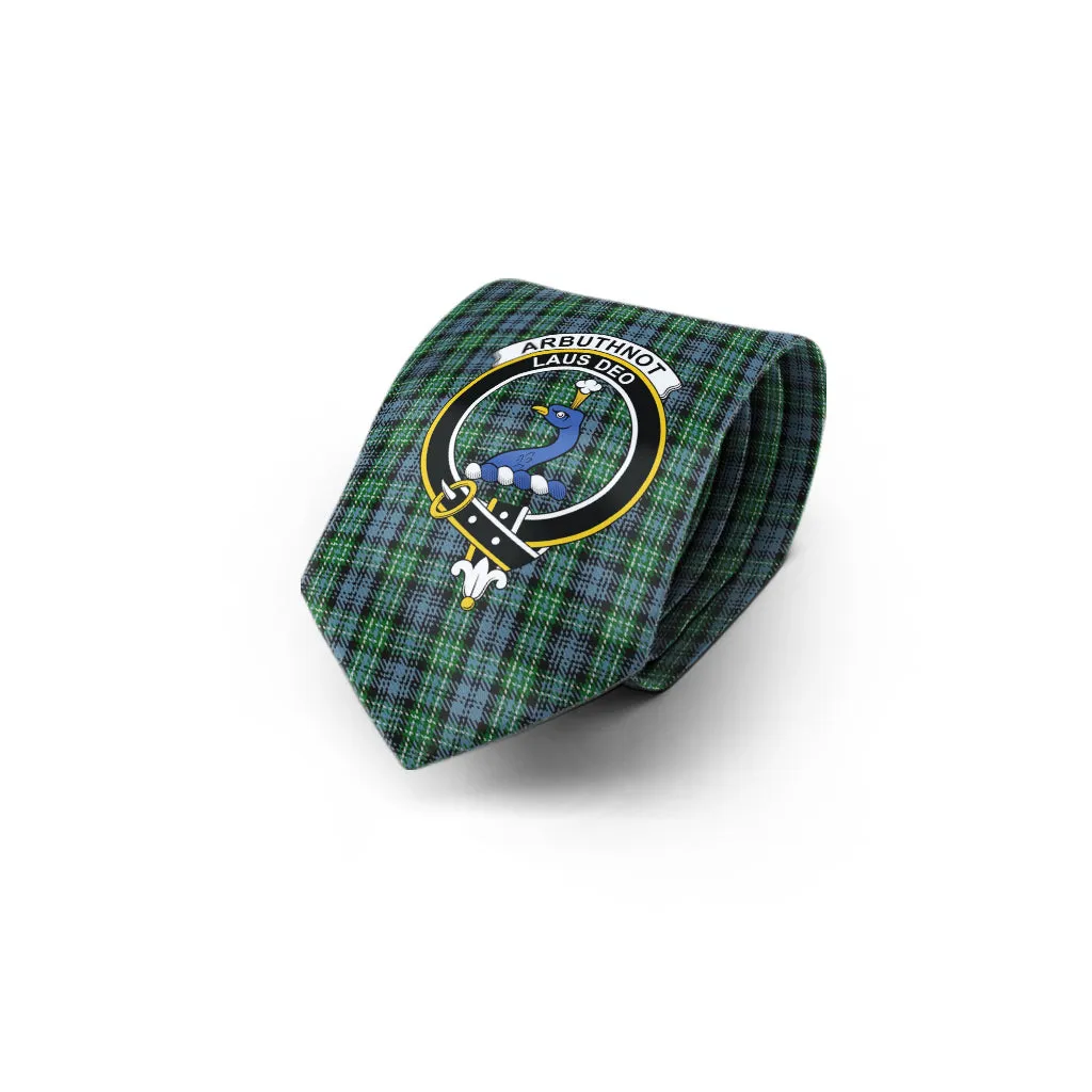 Arbuthnot Tartan Classic Necktie with Family Crest