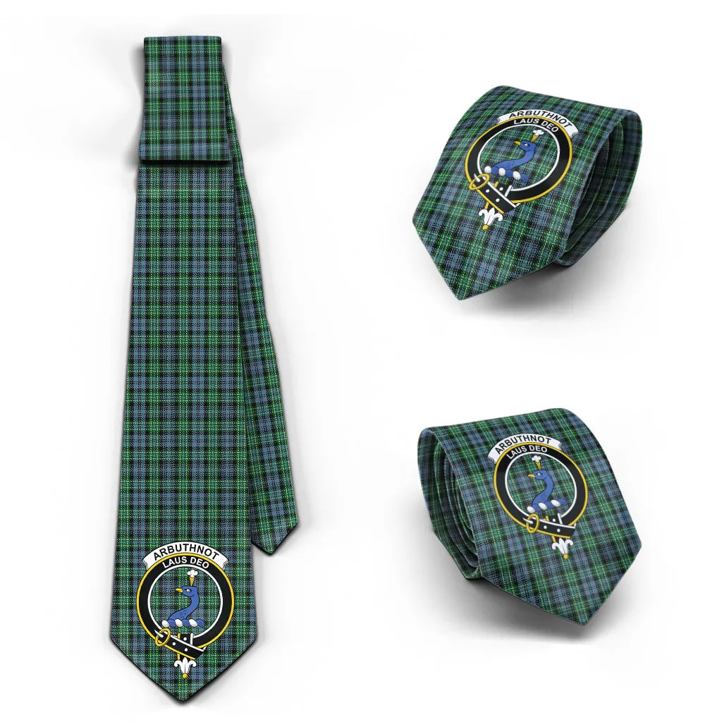 Arbuthnot Tartan Classic Necktie with Family Crest