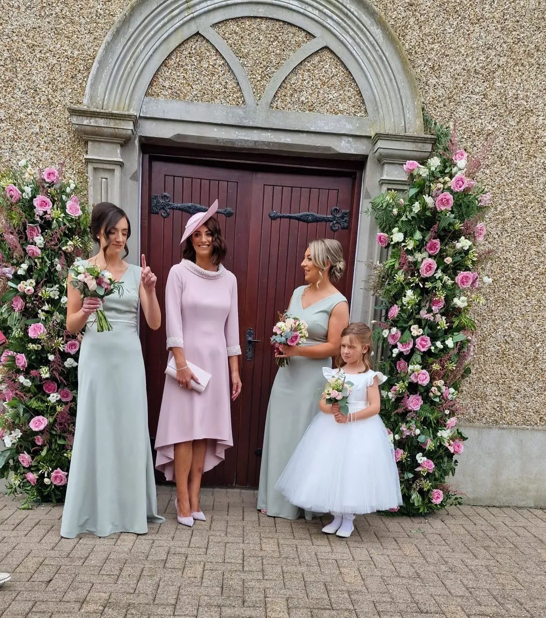 Aria Sage Green Beaded Belt Plain & Elegant Sample Dress Bridesmaids Dress