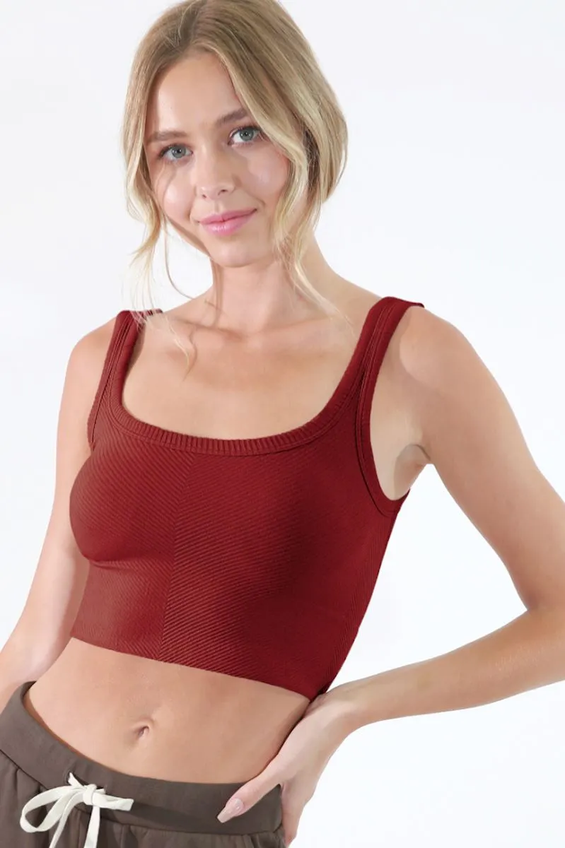 Chevron Ribbed Crop Top