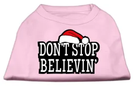 Don't Stop Believin' Screenprint Shirts Light Pink XS (8)