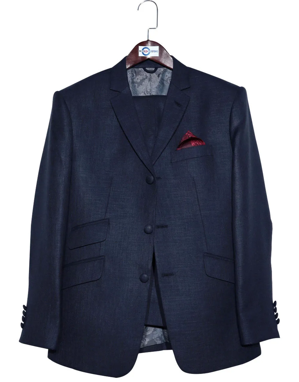 Linen Suit - 60s Fashion Navy Blue Linen Suit