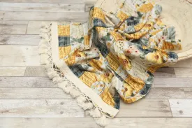"Quilted" Layer, Basket Stuffer, Blanket- Sunflowers- Made to order