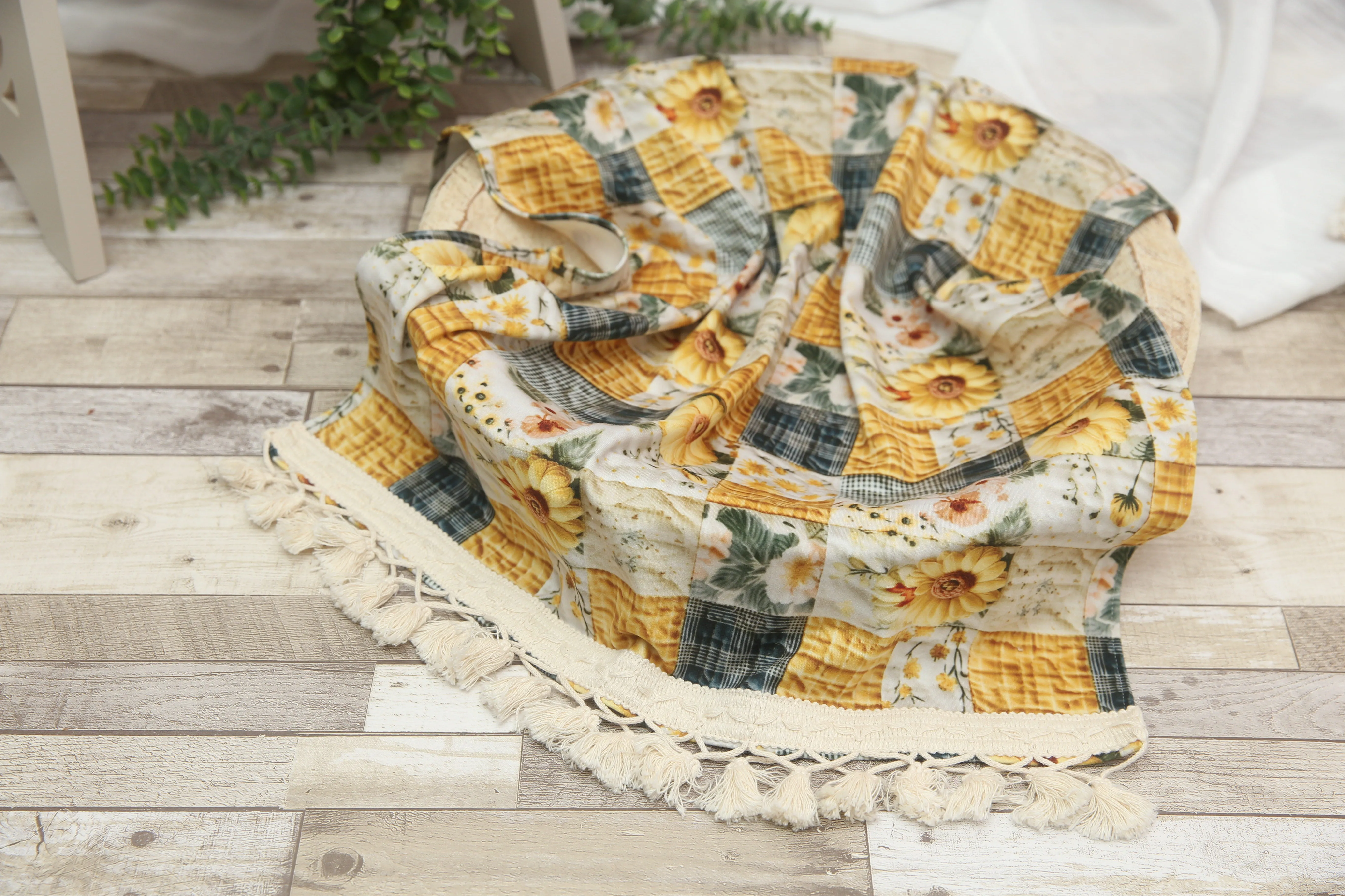 "Quilted" Layer, Basket Stuffer, Blanket- Sunflowers- Made to order