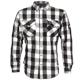 SALE Protective Flannel Shirt "Midnight Ride" - Black and White Checkered with Pads