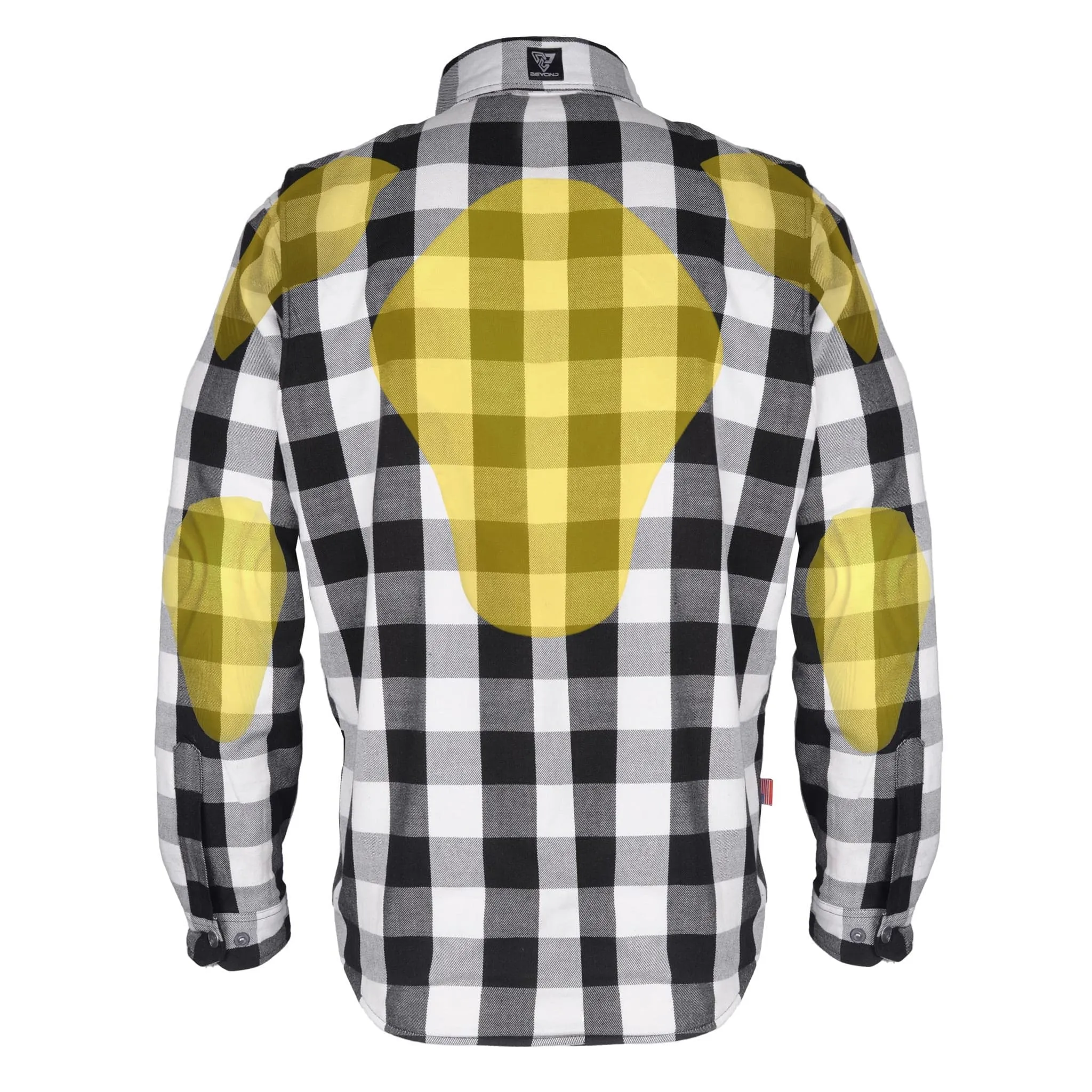 SALE Protective Flannel Shirt "Midnight Ride" - Black and White Checkered with Pads