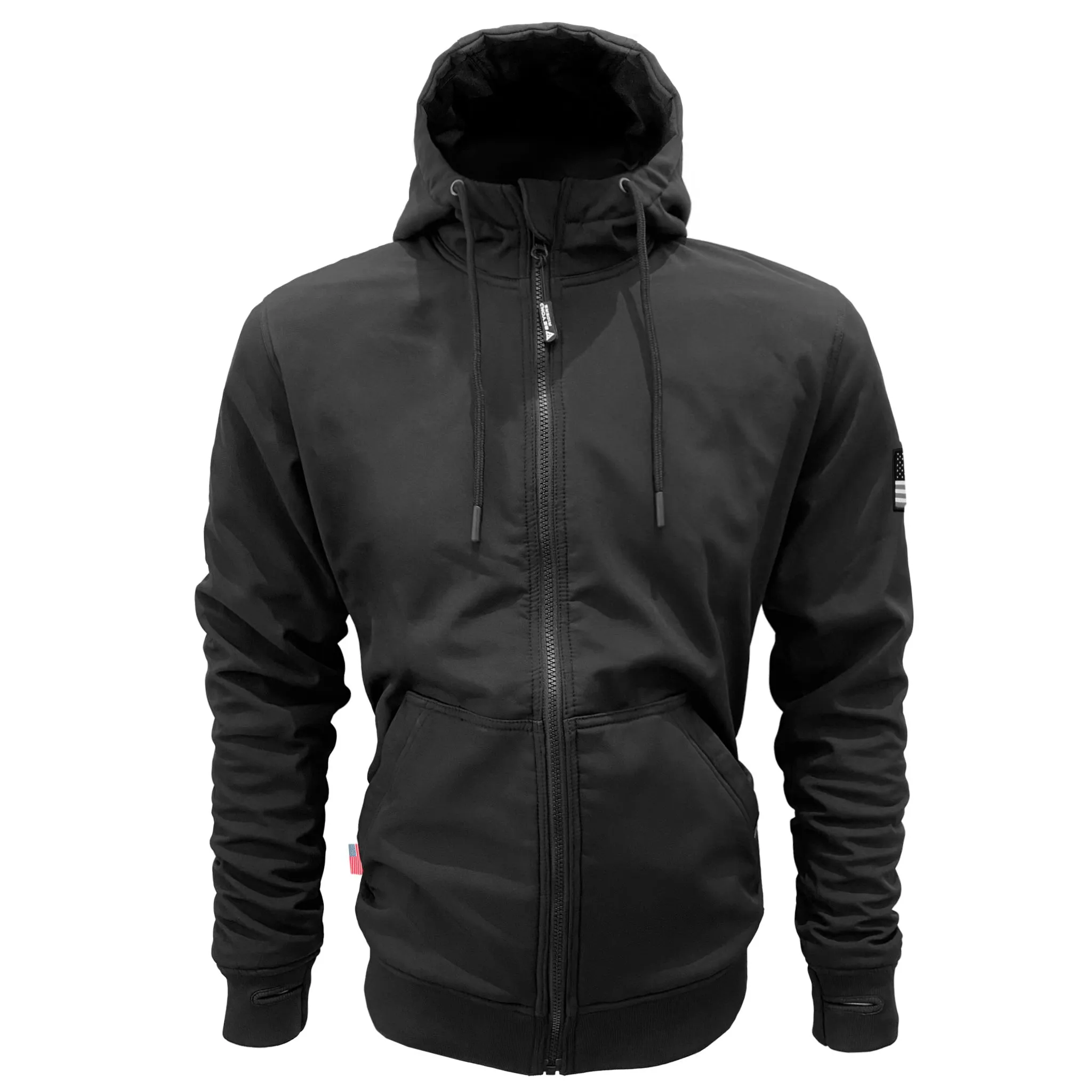 SALE Protective SoftShell Unisex Hoodie - Black Matte with Pads