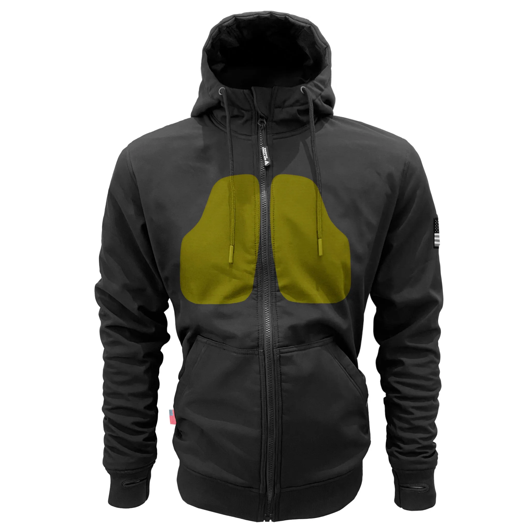 SALE Protective SoftShell Unisex Hoodie - Black Matte with Pads