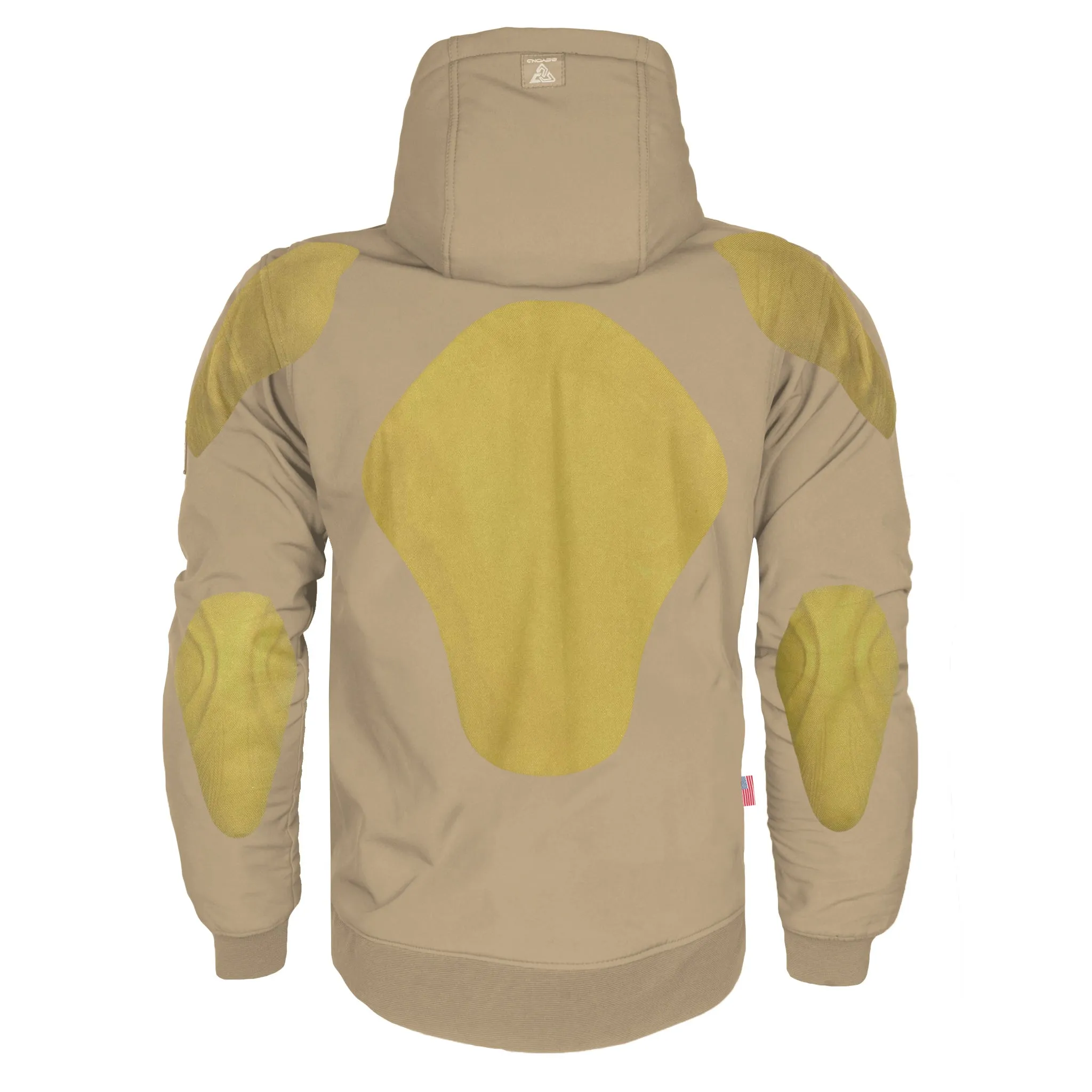 SALE Protective SoftShell Unisex Hoodie - Khaki Matte with Pads