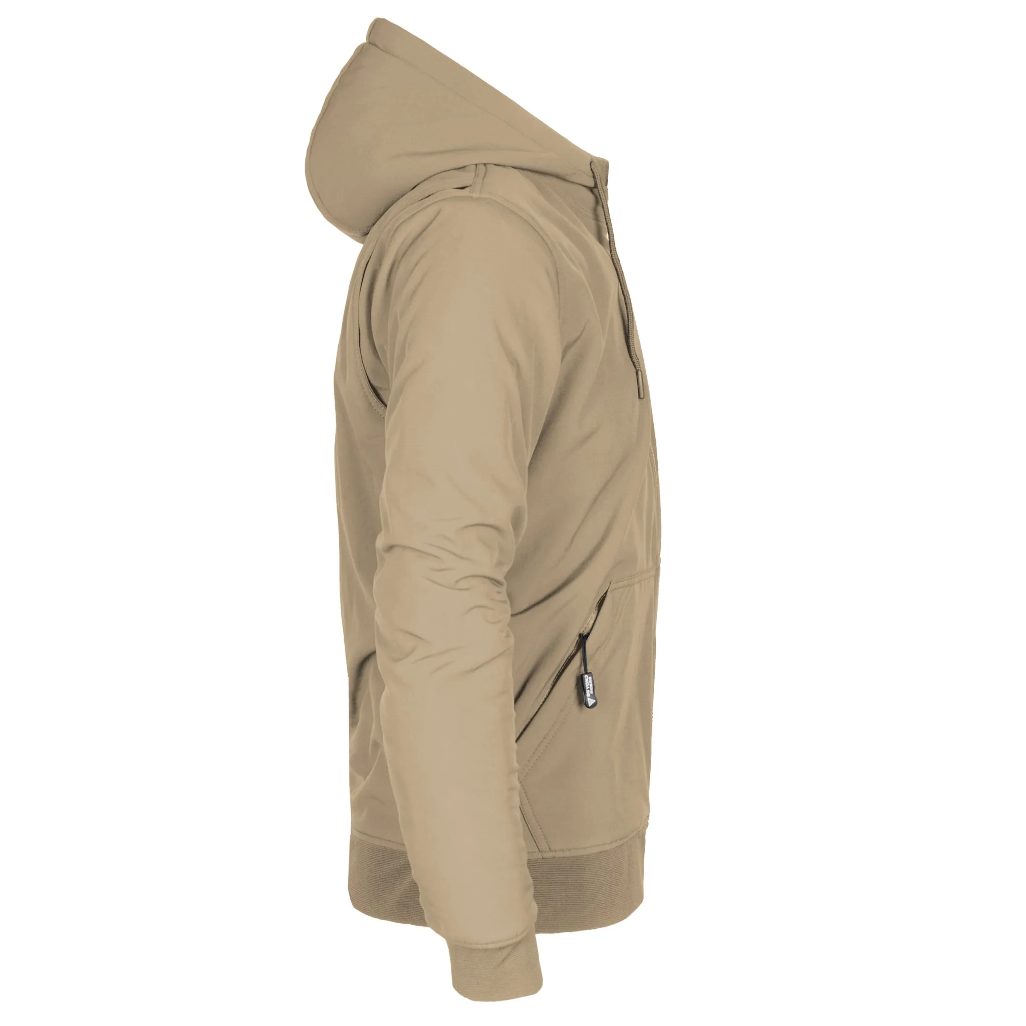 SALE Protective SoftShell Unisex Hoodie - Khaki Matte with Pads