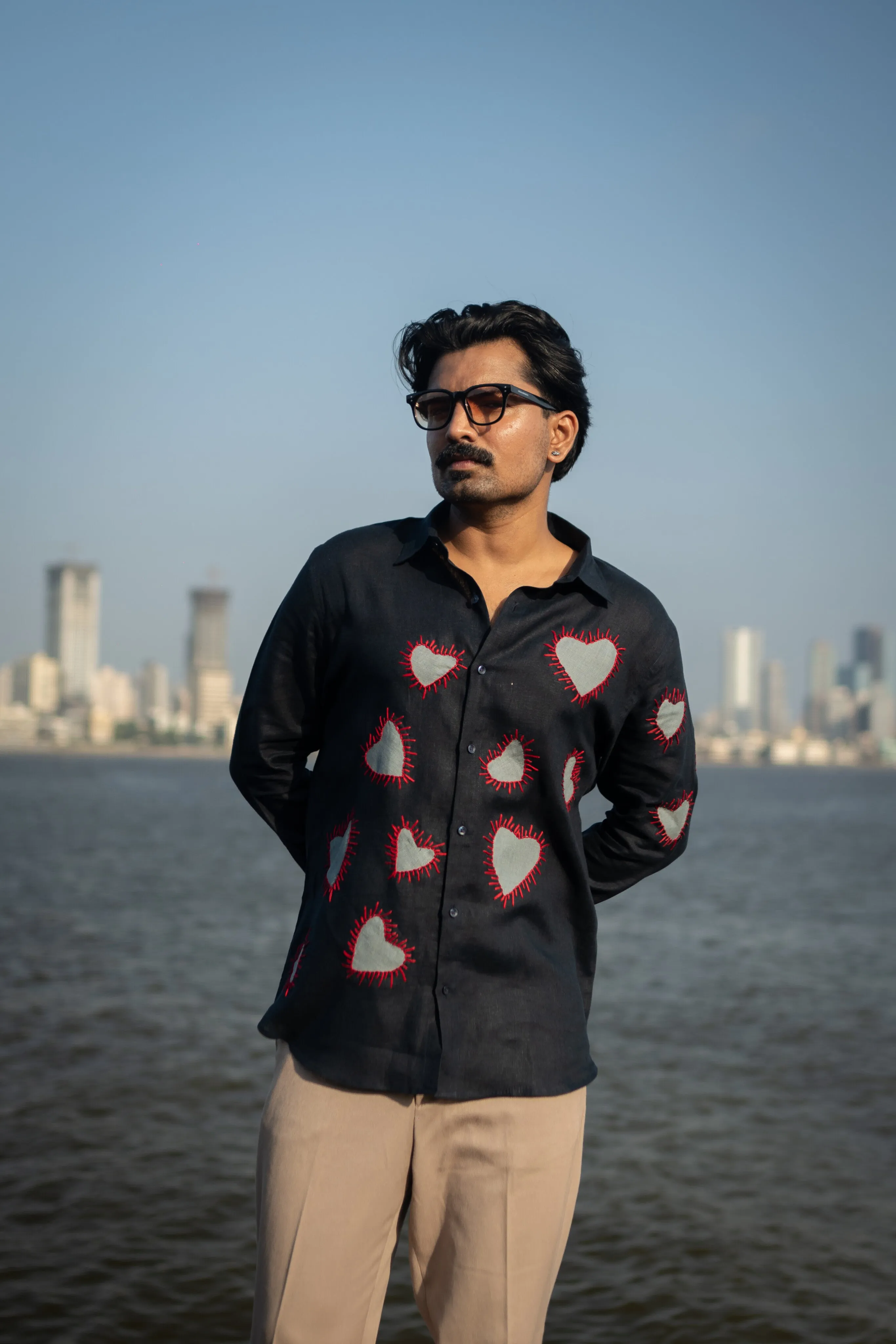 Stitched Love Pure Linen Designer Shirt
