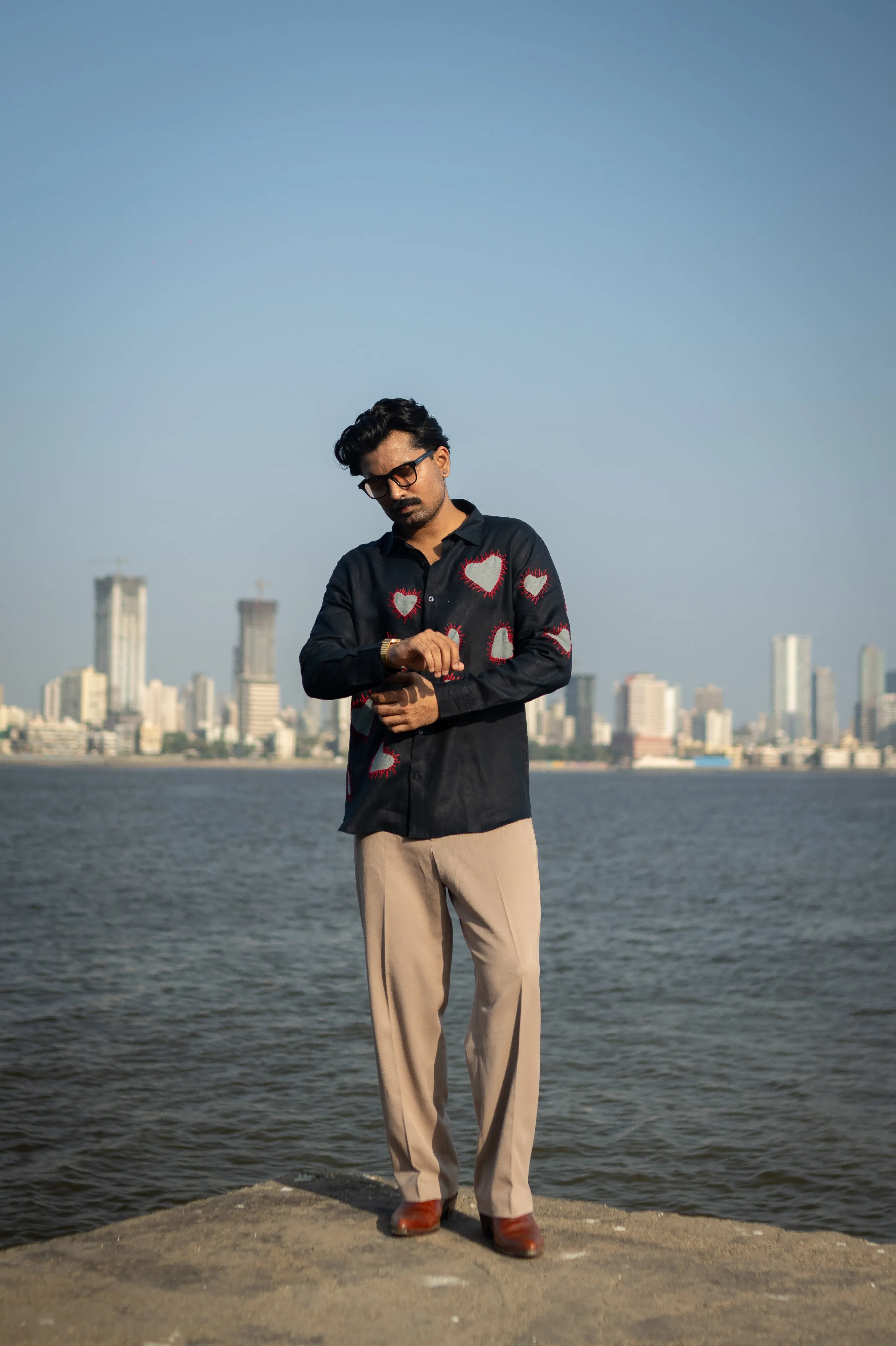 Stitched Love Pure Linen Designer Shirt