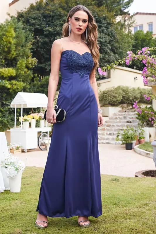 Sweetheart Mermaid Evening Dress Crew Neck Lace Appliques Trumpet Bridesmaid Dress Sleeveless