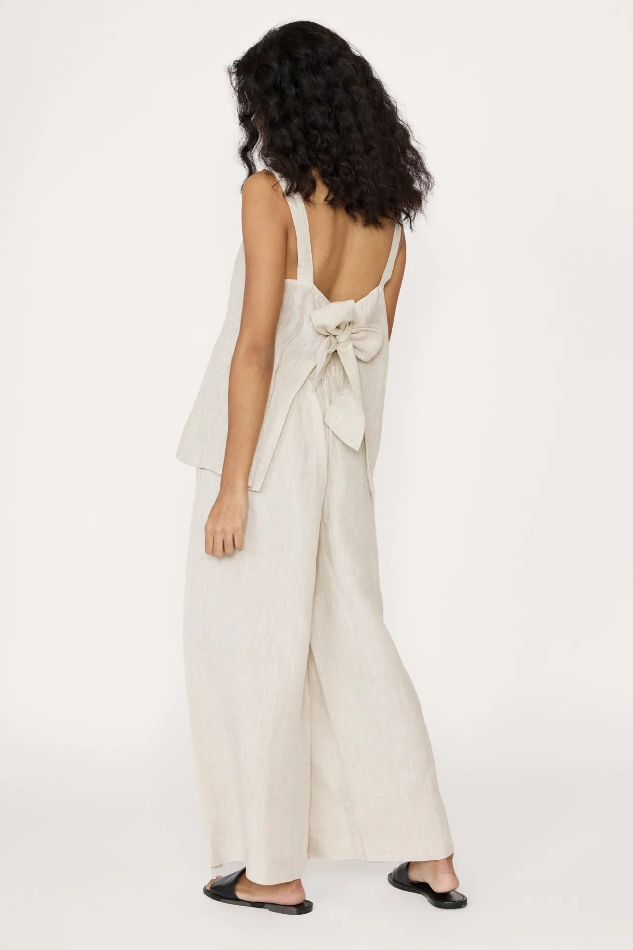 Tie Back Linen Tank - Sample