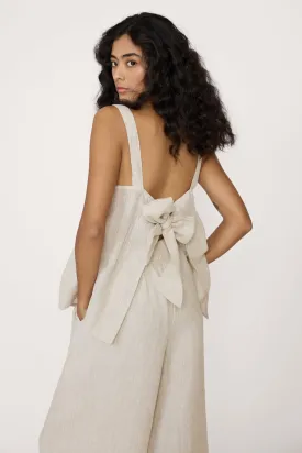 Tie Back Linen Tank - Sample