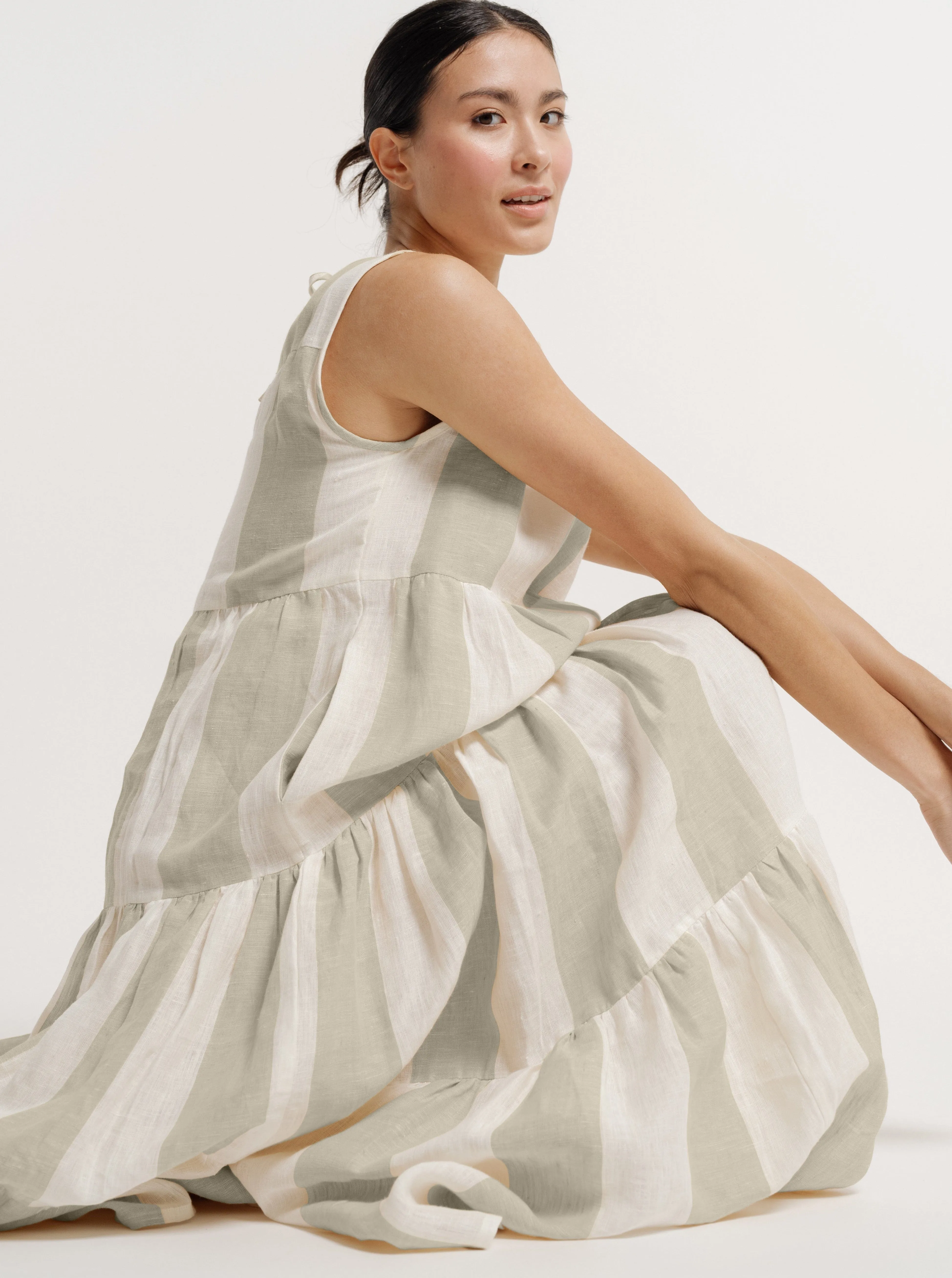 Tiered Linen Maxi Dress - Sample