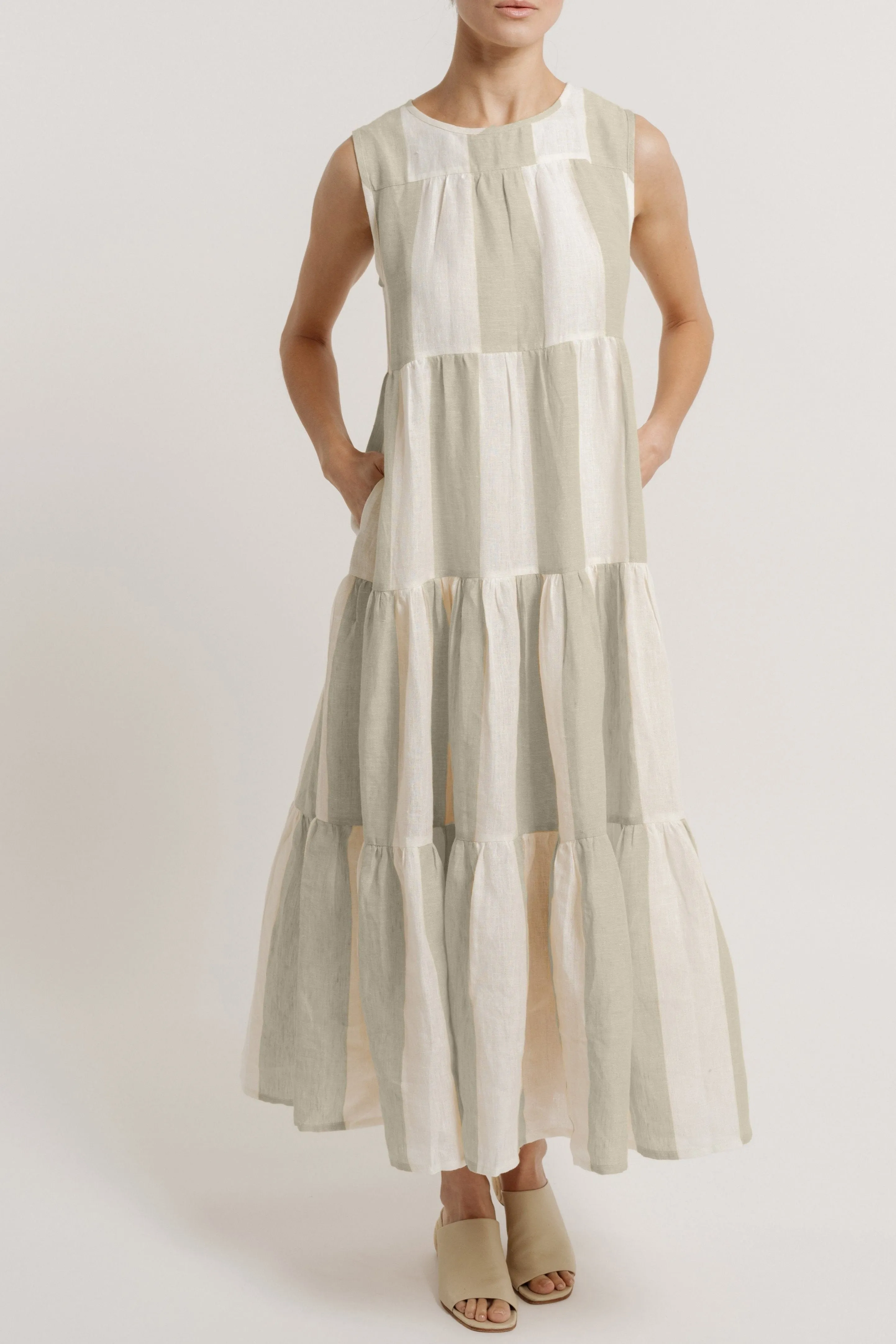 Tiered Linen Maxi Dress - Sample