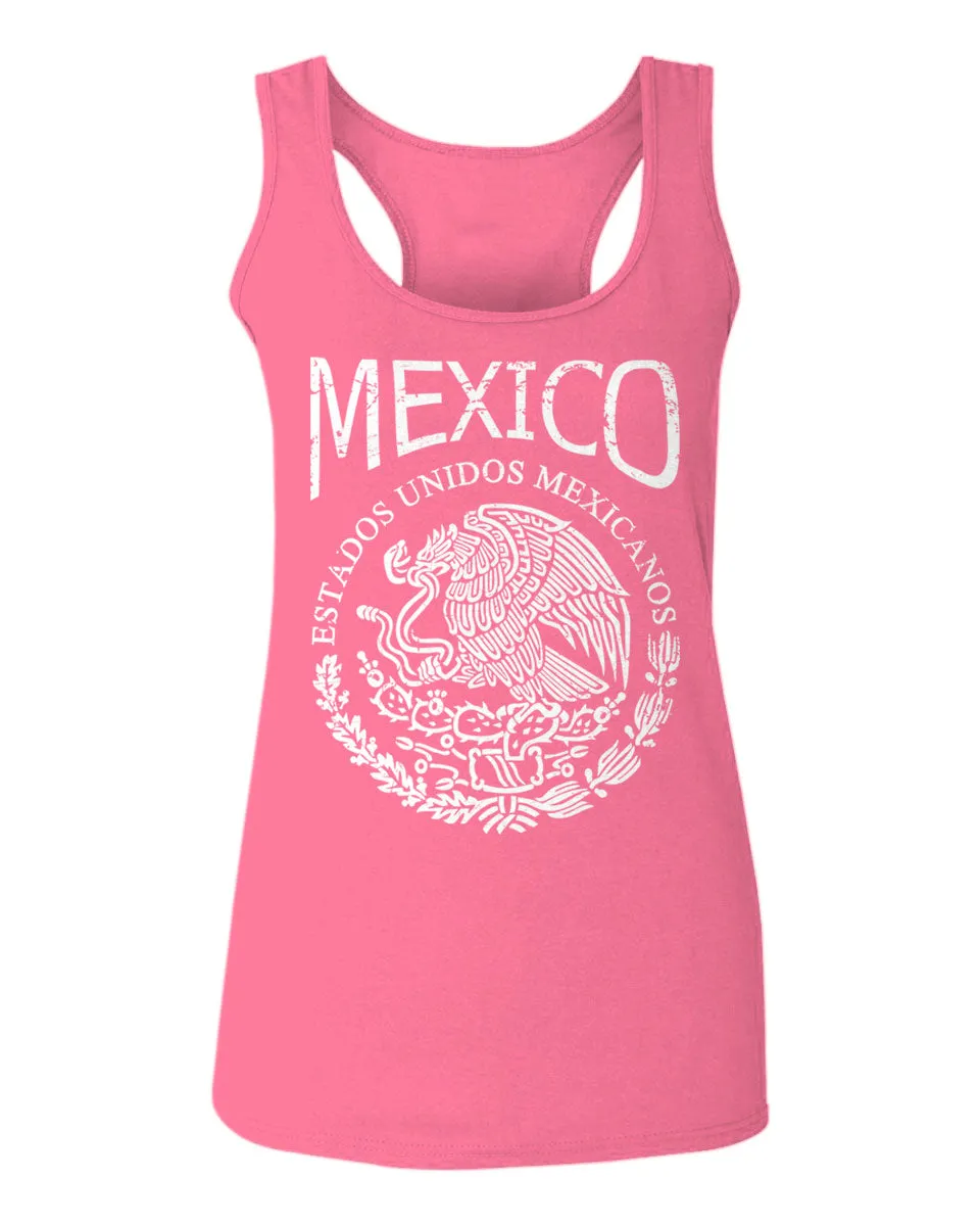 VICES AND VIRTUESS Front Hecho En Mexico Mexican Flag Coat of Arms Escudo Mexicano  women's Tank Top sleeveless Racerback