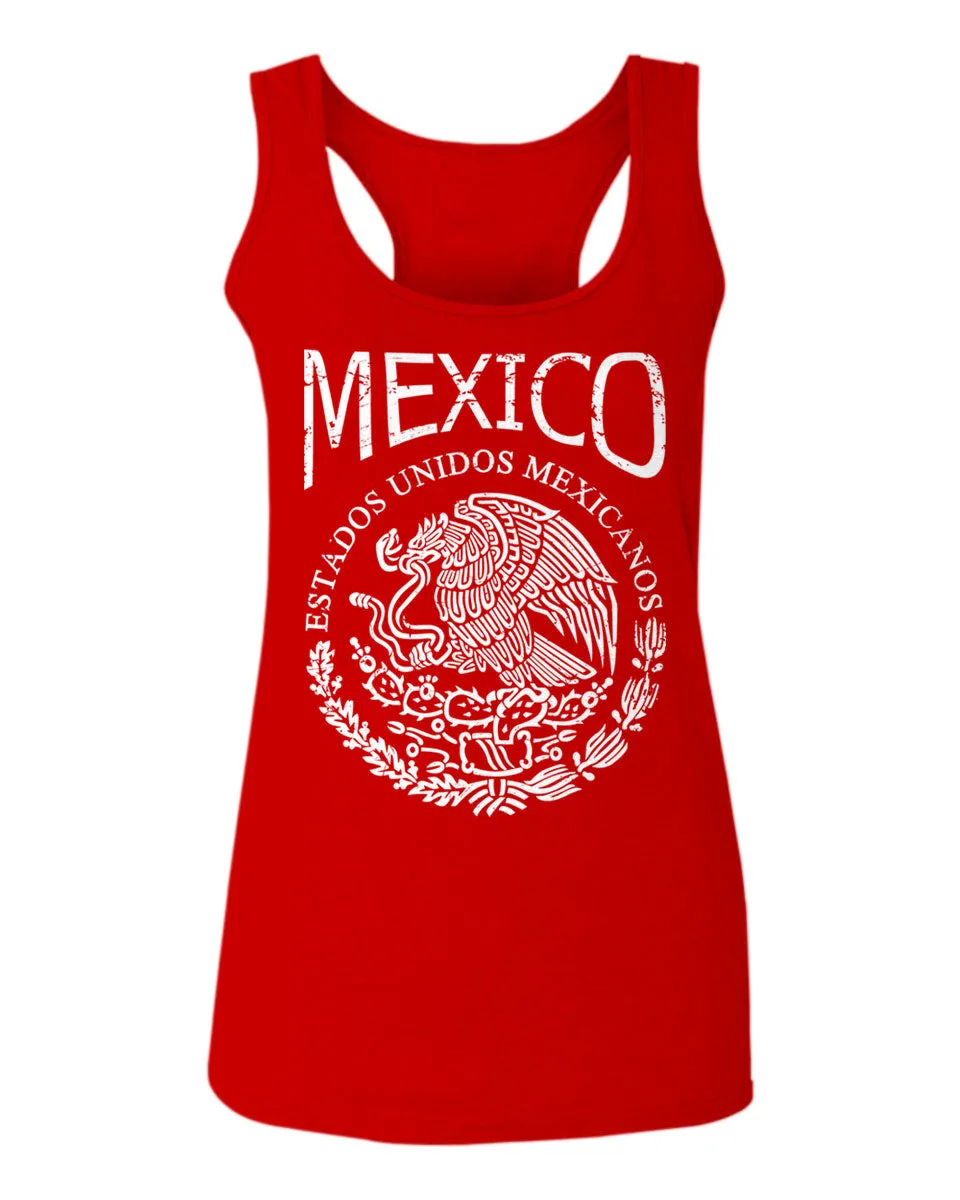 VICES AND VIRTUESS Front Hecho En Mexico Mexican Flag Coat of Arms Escudo Mexicano  women's Tank Top sleeveless Racerback