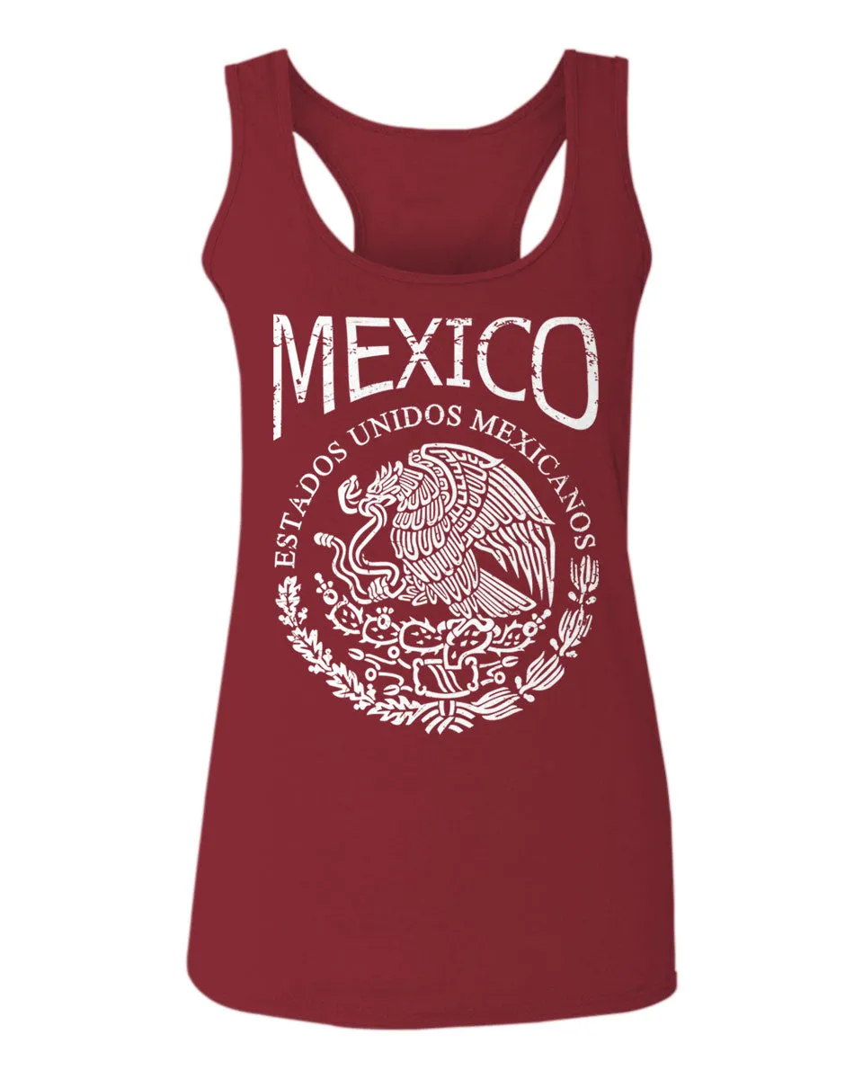 VICES AND VIRTUESS Front Hecho En Mexico Mexican Flag Coat of Arms Escudo Mexicano  women's Tank Top sleeveless Racerback