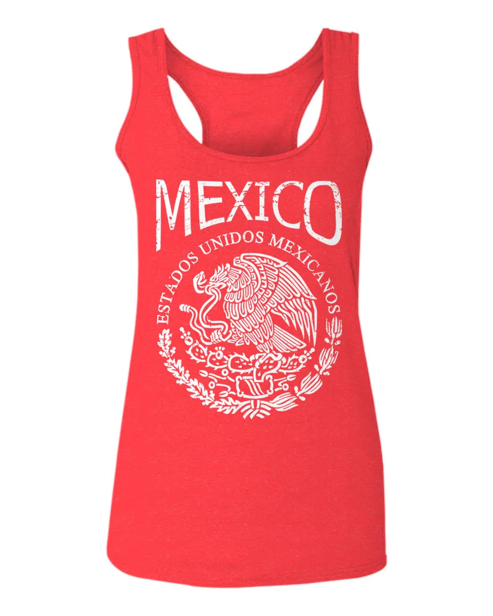 VICES AND VIRTUESS Front Hecho En Mexico Mexican Flag Coat of Arms Escudo Mexicano  women's Tank Top sleeveless Racerback