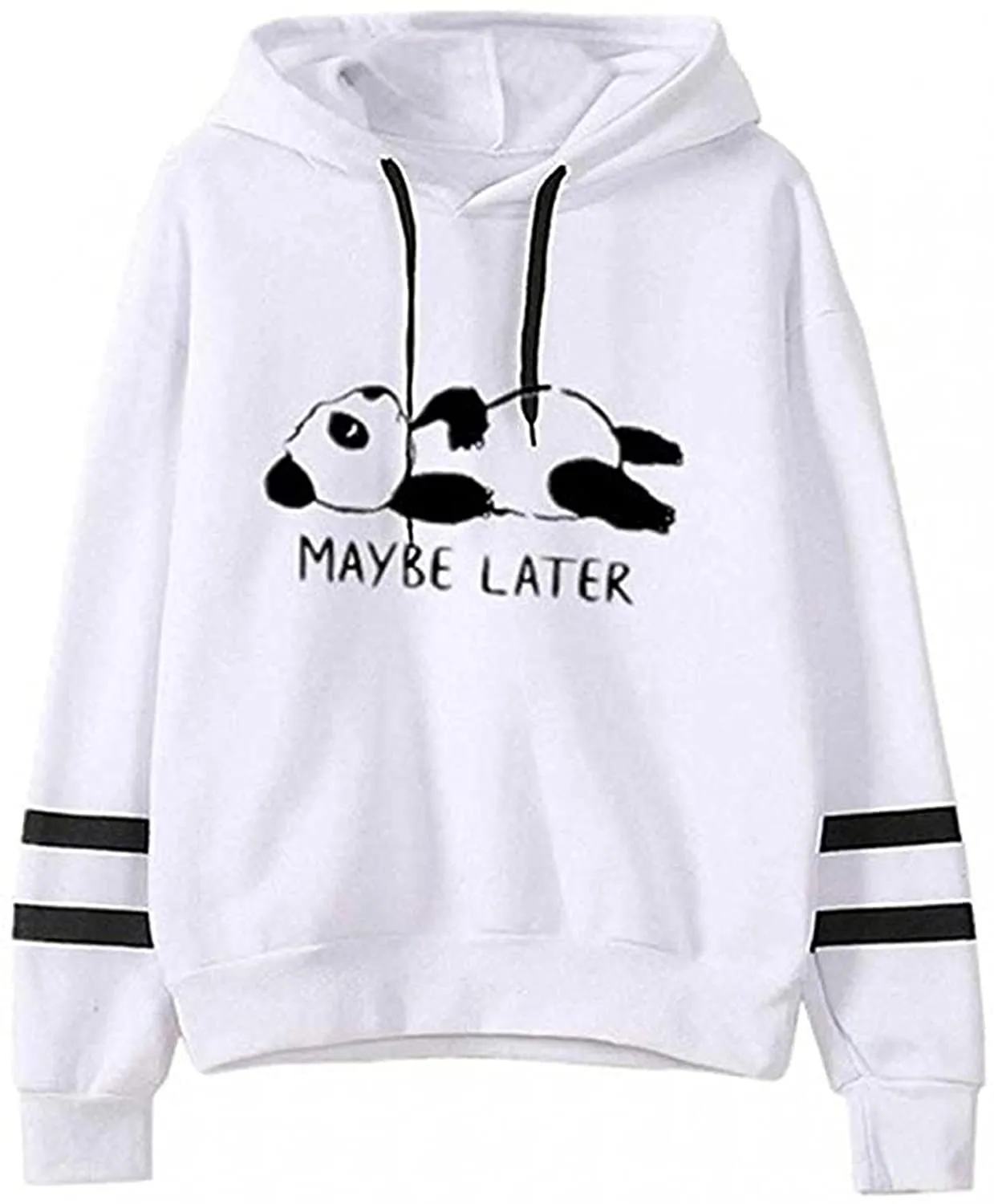 Women's Casual Panda Print Long Sleeve Pullover Hoodie Sweatshirt Tops
