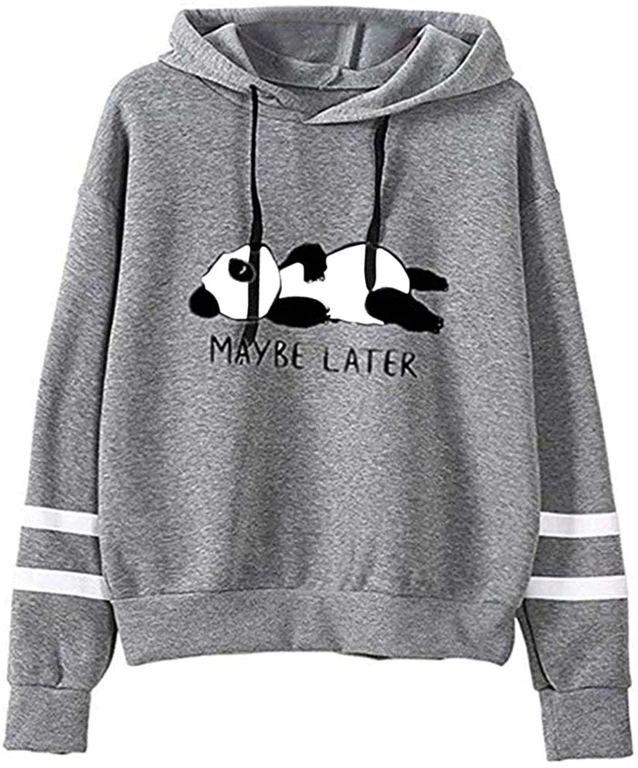 Women's Casual Panda Print Long Sleeve Pullover Hoodie Sweatshirt Tops