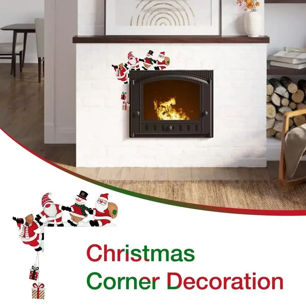 Wooden Santa Claus Christmas Door Corner Decoration
