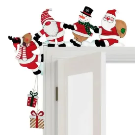 Wooden Santa Claus Christmas Door Corner Decoration