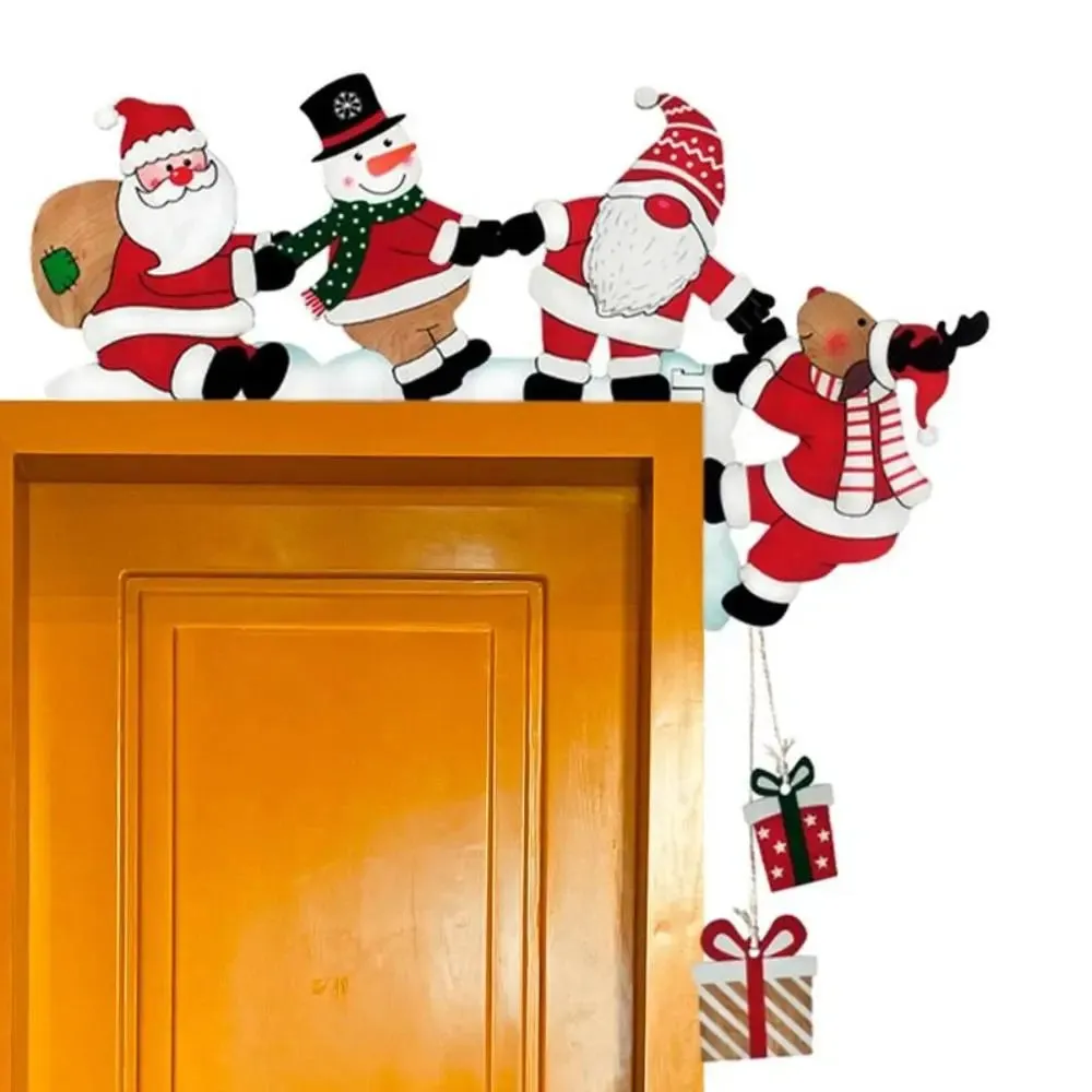 Wooden Santa Claus Christmas Door Corner Decoration