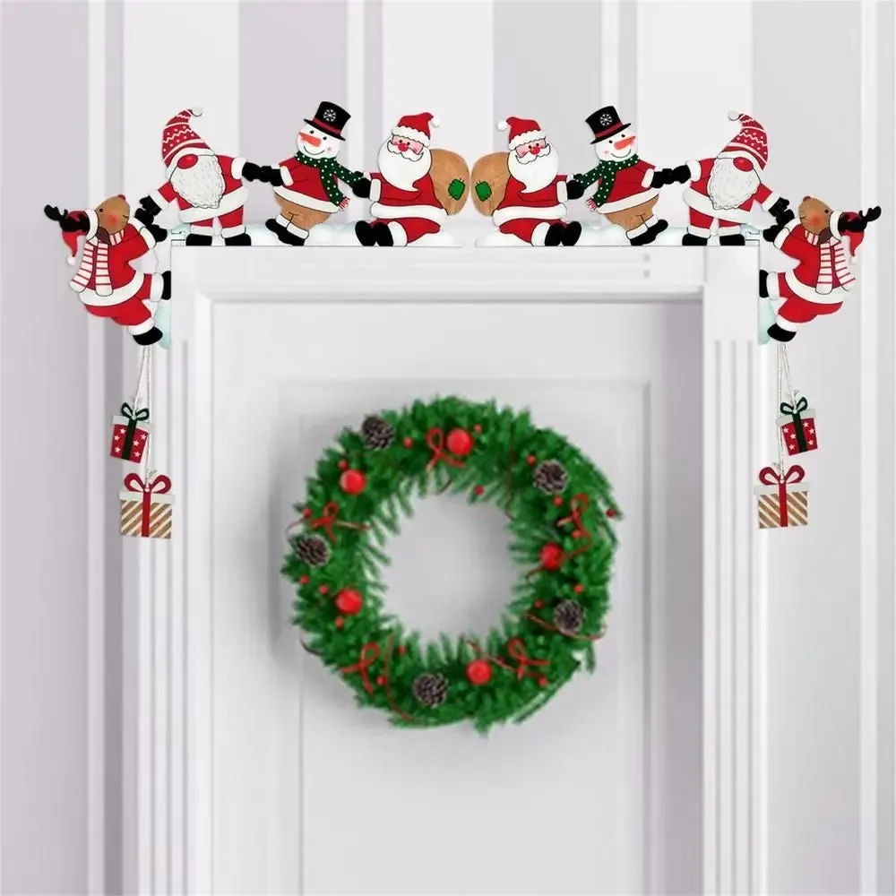 Wooden Santa Claus Christmas Door Corner Decoration