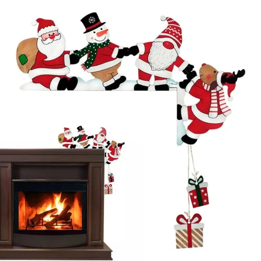 Wooden Santa Claus Christmas Door Corner Decoration