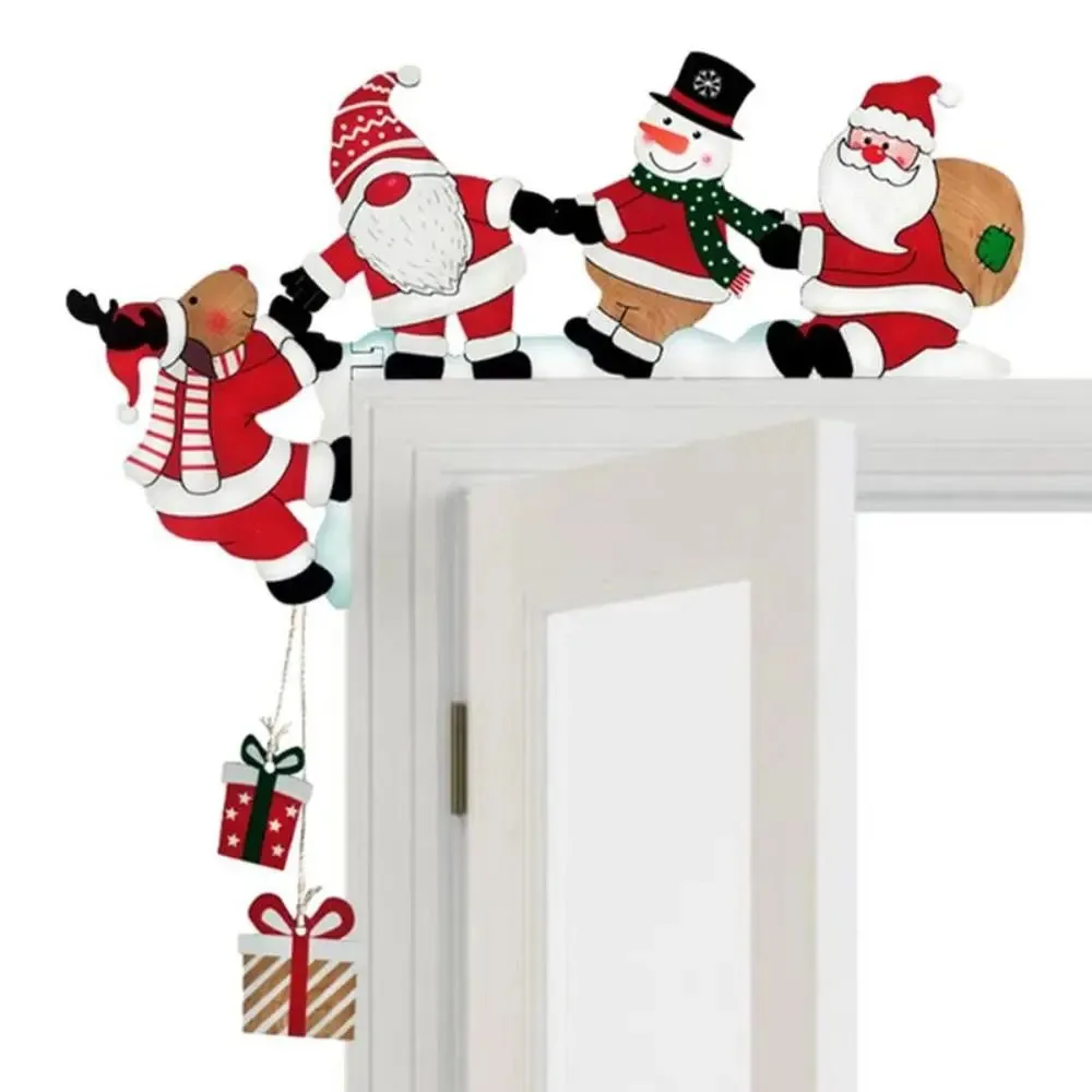 Wooden Santa Claus Christmas Door Corner Decoration